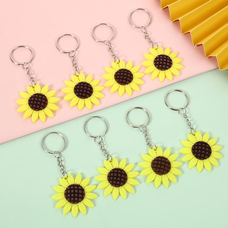 Sunflower PVC Soft Rubber Keychain - New Style Pendant Gift Epoxy Resin