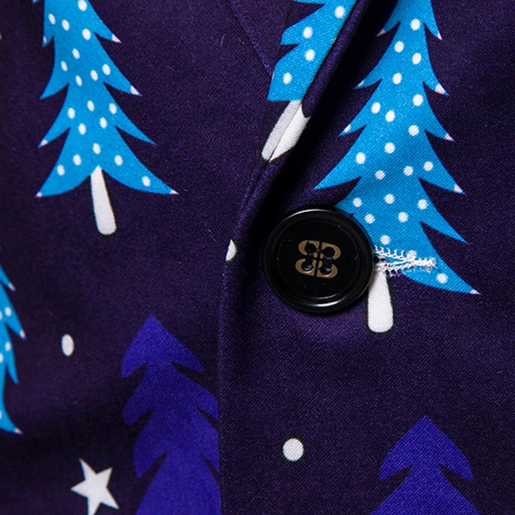 Men's Autumn And Winter New Fashion Casual Christmas Printing Long Sleeve Suit