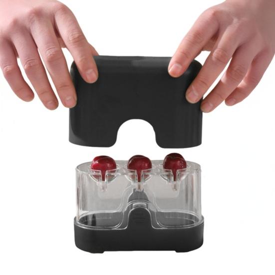 Cherry Corer Manual Press-Type Fruit Pitter Stainless Steel Cherry Pit Tool for Cherries Jujubes Red Dates Hawthorns Dishwasher Safe Cherry Pit