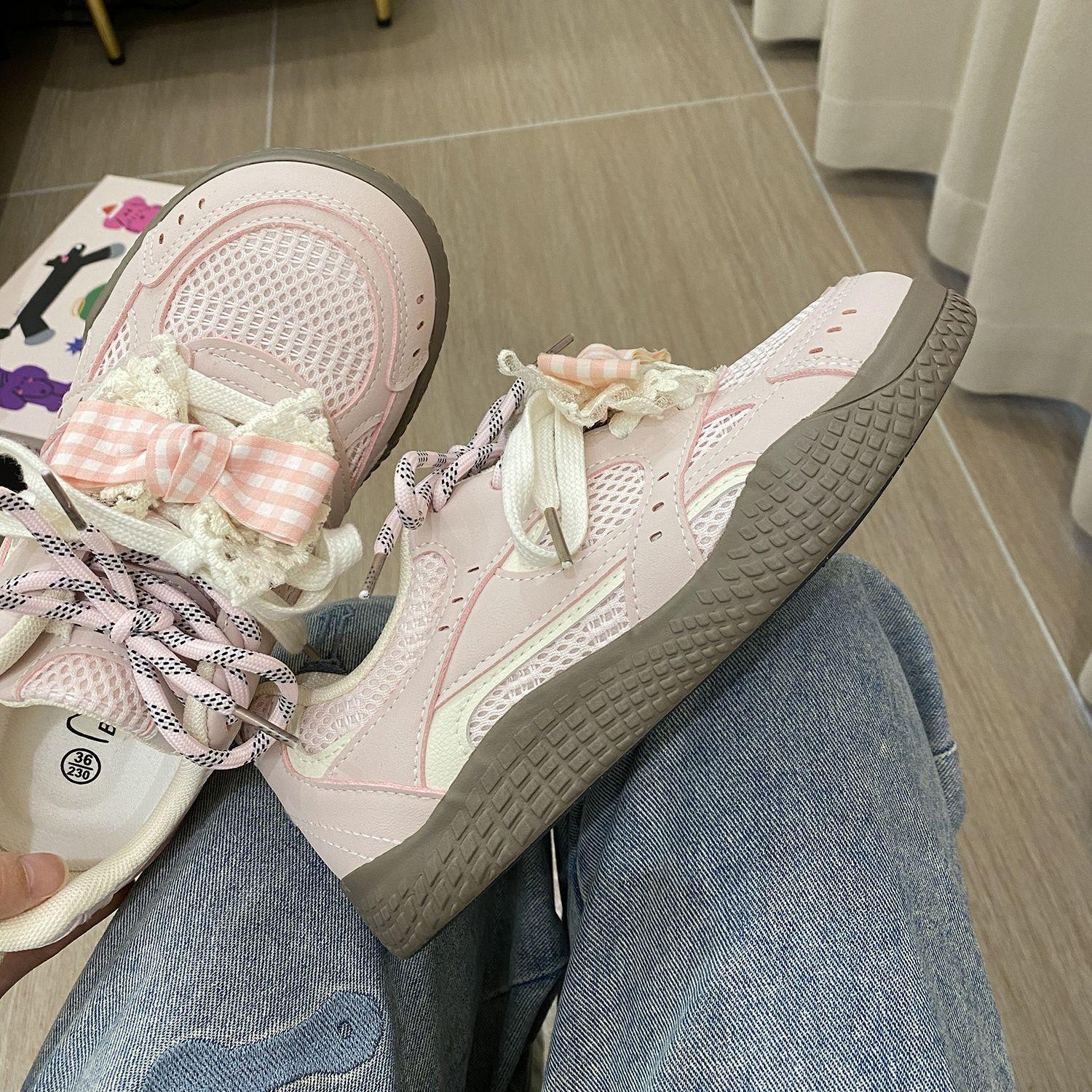 Женские милые тренировочные спортивные повседневные туфли - Дышащие Легкие Модные Сто Корейские Противоскользящие Амортизирующие Корейские Туфли 35