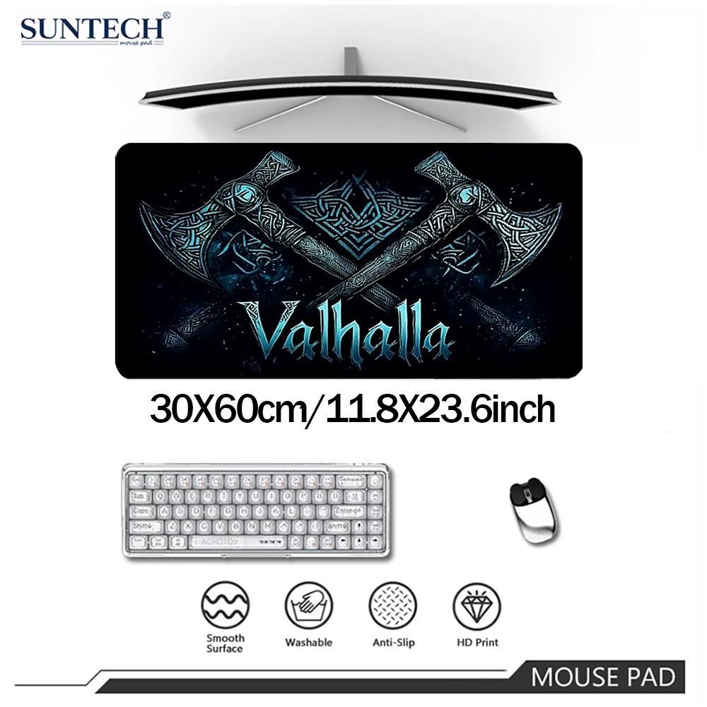 Tappetino per scrivania da gioco Vikingo Valhalla Tappetini da gioco Mousepad grande Mousepad 400X900 PC Computer Design ascia doppia runa Tappetino esteso
