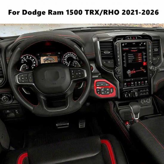 For Dodge Ram 1500 -2026 Red Interior 4WD Adjustment Switch Decor Cover Trim