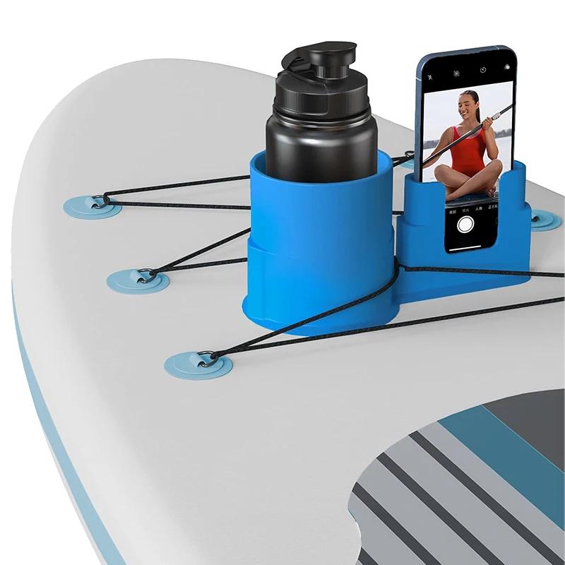 Universal Sup Water Bottle And Phone Holder 2 In 1 Silicone Cup Holder And Phone Mount For Paddle Board Kayak And Canoe