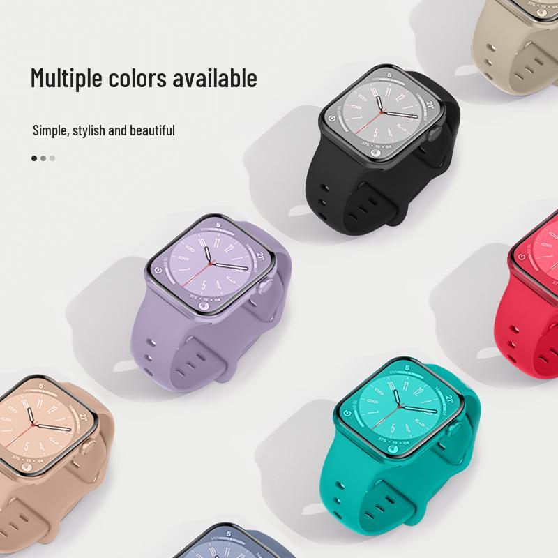 Apple Watch Silicone Sport Strap with Figure 8 Buckle for iWatch 11 Ultra/S10 Unity Flower Design