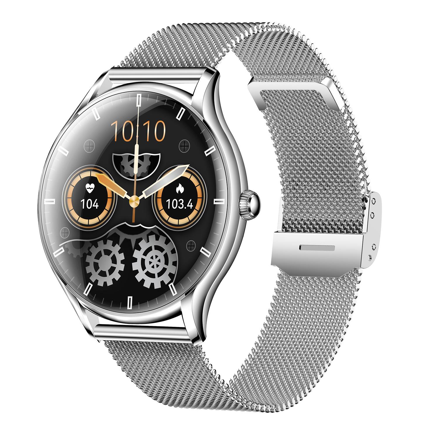 

QS36 Сталевий ремінець 1,43-дюймовий Смарт-годинник Моніторинг серцевого ритму та сну Bluetooth-сумісні дзвінки Спортивний годинник Silver