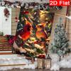 2D Flat - 2D Flat - 2D Flat Christmas Snowy Scenery Holly Cardinals Two Robins Garden Flag (2)- Outdoor Garden Flag Double-Sided Home Decoration Court