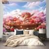 1pc Valentine's Day Romantic Cupid Print Tapestry Living Room Wall Decoration Background Cloth Machine Washable Space Pendant