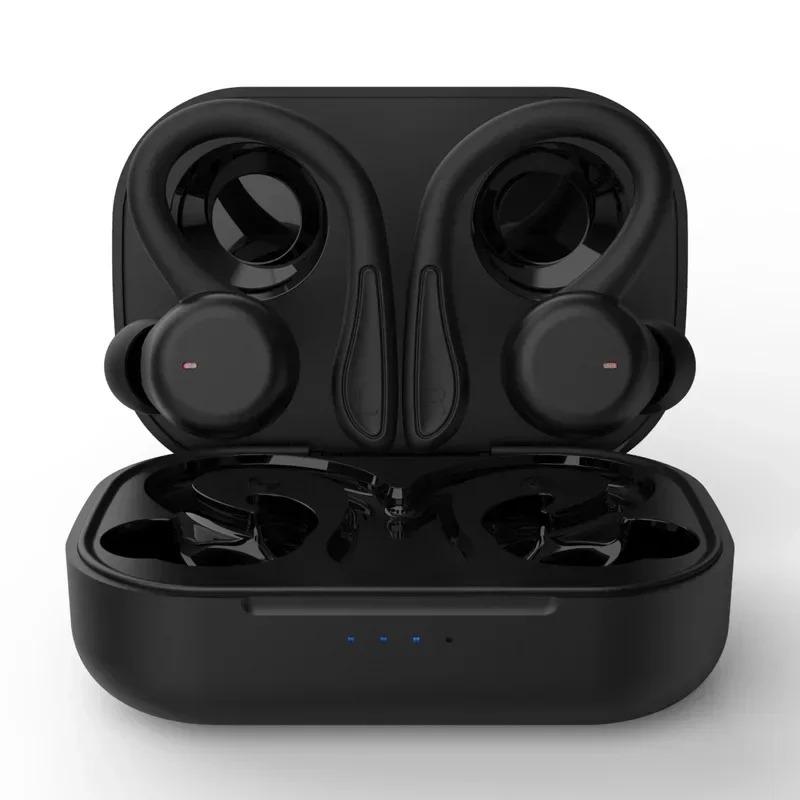 MS-T40 TWS Wireless Ear Hook Noise Cancellation Touch Button Controls IPX-6 Waterproof Sports Earphones for 5.3 LED Indicator