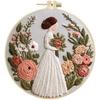 1set Wedding Girl Series Hand Embroidery Material Kit, Cross Stitch Beginner Easy Tutorial and Tools, Handmade Fabric Material Kit
