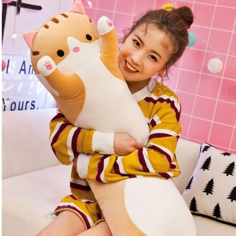 70cm Cat Plush Pillow Ultra Soft Side Sleeping Body Pillow Stuffed Gift Doll Gift