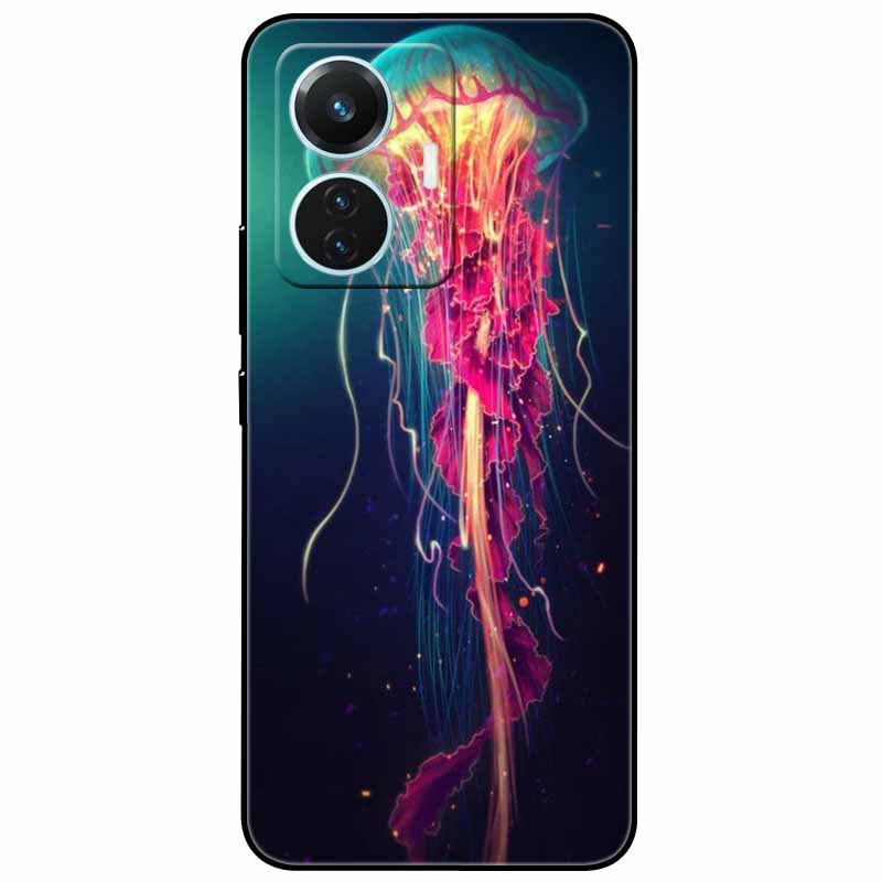 

For vivo T1 4G Case V2153 Covers TPU Black Silicone Starry Moon Cover for vivo T1 44W Case Shockproof Soft X100 Pro Shells vivo T1 4G