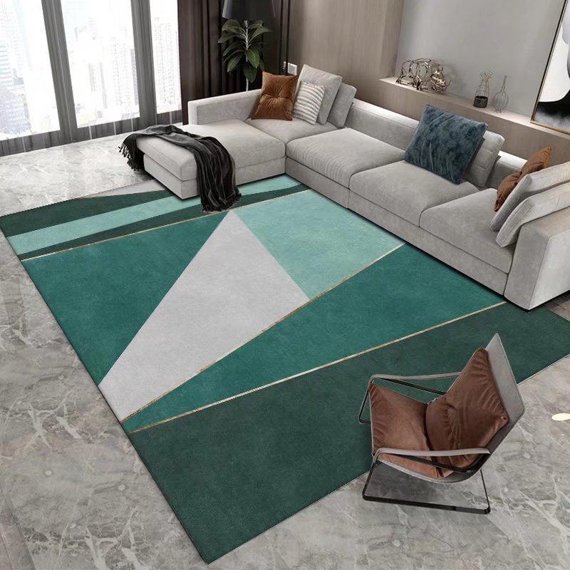Gold Marble Modern Luxury Living Room Carpet Green Geometric Bedroom Home Non-slip Floor Mat Washable Cloakroom Large Area Rugs