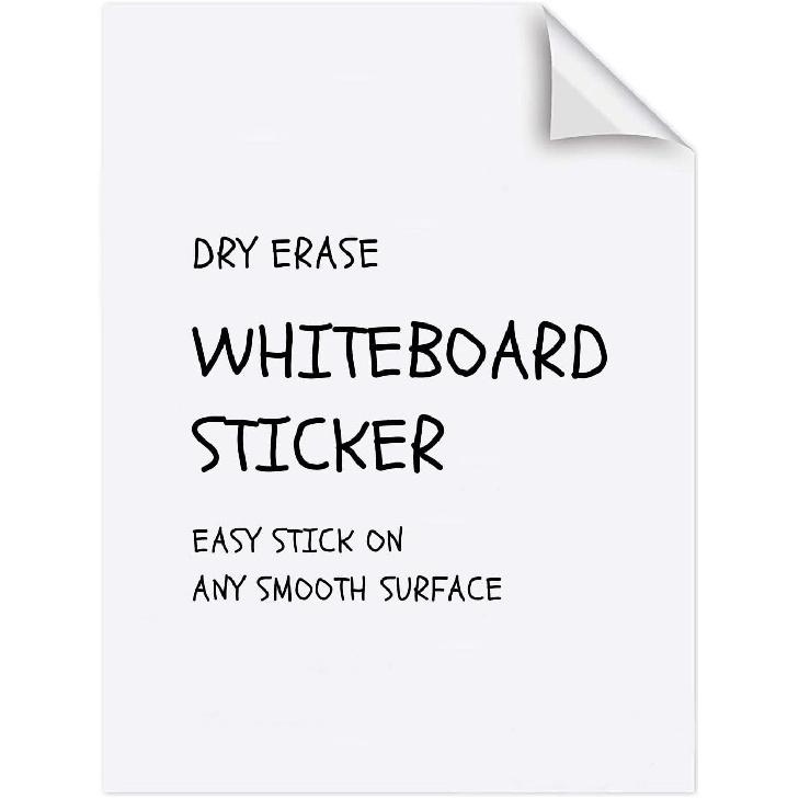 Dry Erase Sheets - 6 A4 Sheets - Adhesive Whiteboard Wallpaper Decal - White Board Contact Paper for Refrigerator, Desk, Office & Kids Room - Dry 6 Sheets