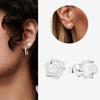 Authentic 925 Silver Cherry Blossom Bow Heart Hoop Stud Drop Earrings plata de ley Jewelry DIY Birthday Gift Original