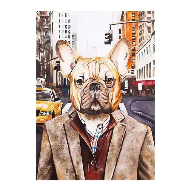 Bedroom Decor Funny Abstract Animals Canvas Pictures On Wall Modern Pug Dog Art Posters and Prints Room Decor No Frame