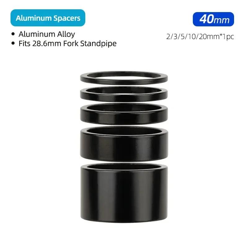 Aluminum Spacer 1-1/8" 28.6mm Bicycle Front Fork Standpipe Headset Stem Alloy Washer Multi-size Height Handlebar Rise-up Adjust