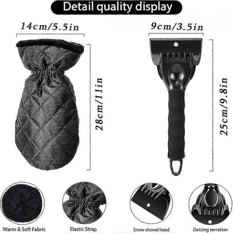 Ice Scraper,Windshield Scraper,Ice Scraper with Glove,Car Window Scraper(Black)