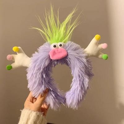 Funny Monster Headband Purple Plush Hairband Ornament Hoops Band Diy Hair Accessories Hair Accessories Women Girls Headwear