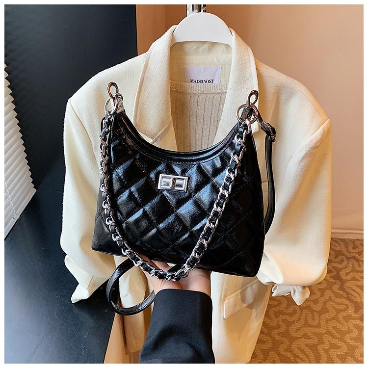 Rhombus Chain Bag Women's Summer New Niche Messenger Bag High-end Shoulder Dumpling Bag