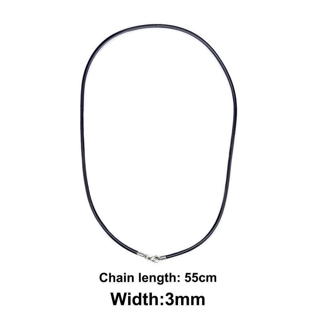 2/2.5/3mm Simple Rubber Rope Necklace For Men Women Fashion Jewelry Gift Casual Round Neck Black Necklace