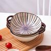 Japanese-style Ceramic Binaural Soup Bowl Large Salad Bowl Lamian Noodles Bowl Restaurant Snail Powder Bowl Dishes Bowl