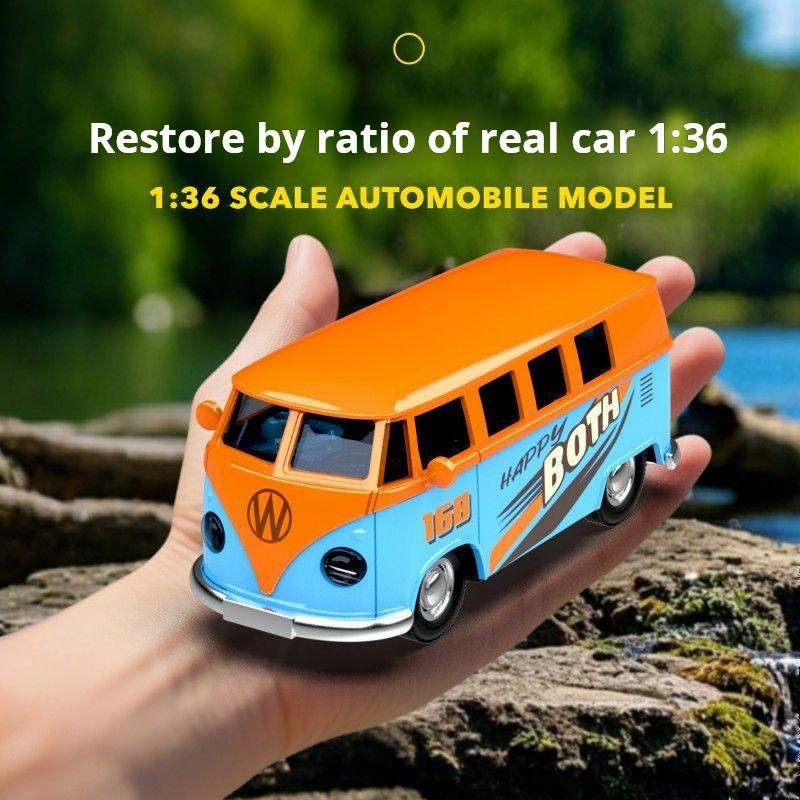 1/36 Simulations-Bus-Transporter Golfblau Legierung Druckgussmodell für Volkswagen T1 Samba Spielzeug für Kinder Sammlerstücke Geschenke