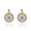 Stylish Rotatable Sun Flower Earrings Ring Set Full of Diamond Small Daisy Clavicle Chain