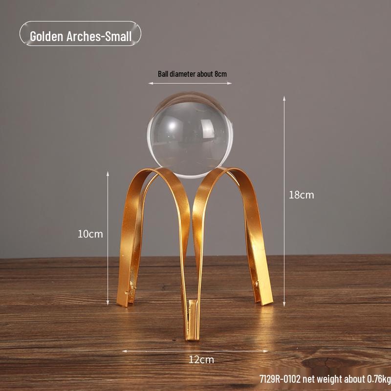 Nordic Leaf Crystal Ball Ornament: Elegant Light Luxury Decoration for Home Entrance, Living Room, Wine Cabinet, or Office Display.