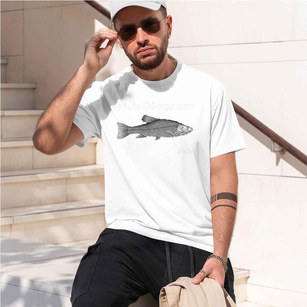 Funny Fish Diagrraphic T Shirt Retro High Quality Fashion Tshirts Tops Casual Tshirt