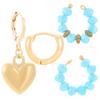 SHEIN New Suit Earrings Girls 2025 Simple No Ear Piercing Ear Clips Personalized Punk Internet Celebrity Combination Earrings