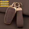 Key Fob Cover For Hyundai With Key Chain, Upper Leather + Soft TPU Car Key Case Shell For 2024   Hyundai Sonata Santa Fe Nexo Tucson (5 Buttons,