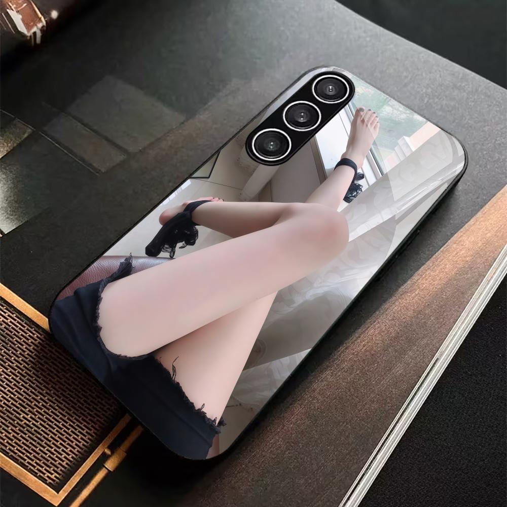 Female Beautiful Legs Sexy PhoneCase Glass PhoneCase for Samsung Galaxy S26 S25 S24 S23 S22 S21 FE,Ultra,Plus Dropresistant