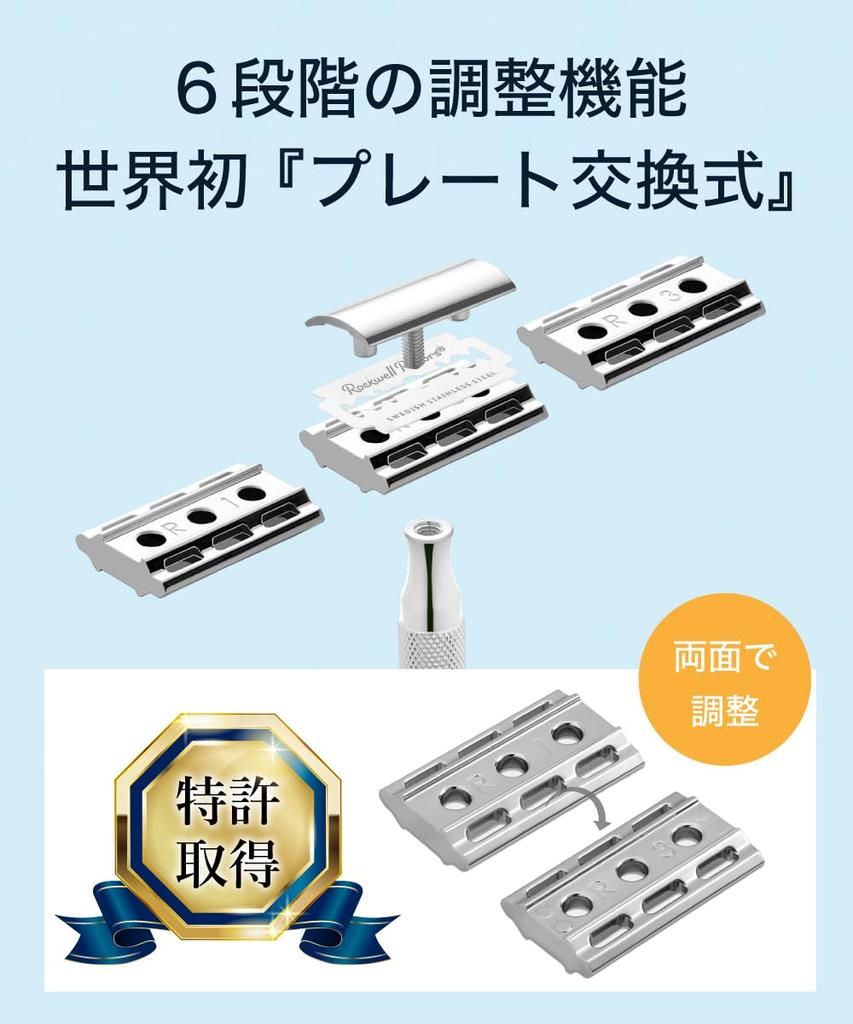 Rockwell Razors 6S Patented Stainless Steel Razor with Made in the Single Premium Suitable for Beginners and Sensitive Includes 5 Replacement Blades