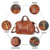 2026 Retro Solid Color Genuine Leather Handbag, Large Capacity, Design Boston Bag, Crossbody Women Designer Luxury Bag