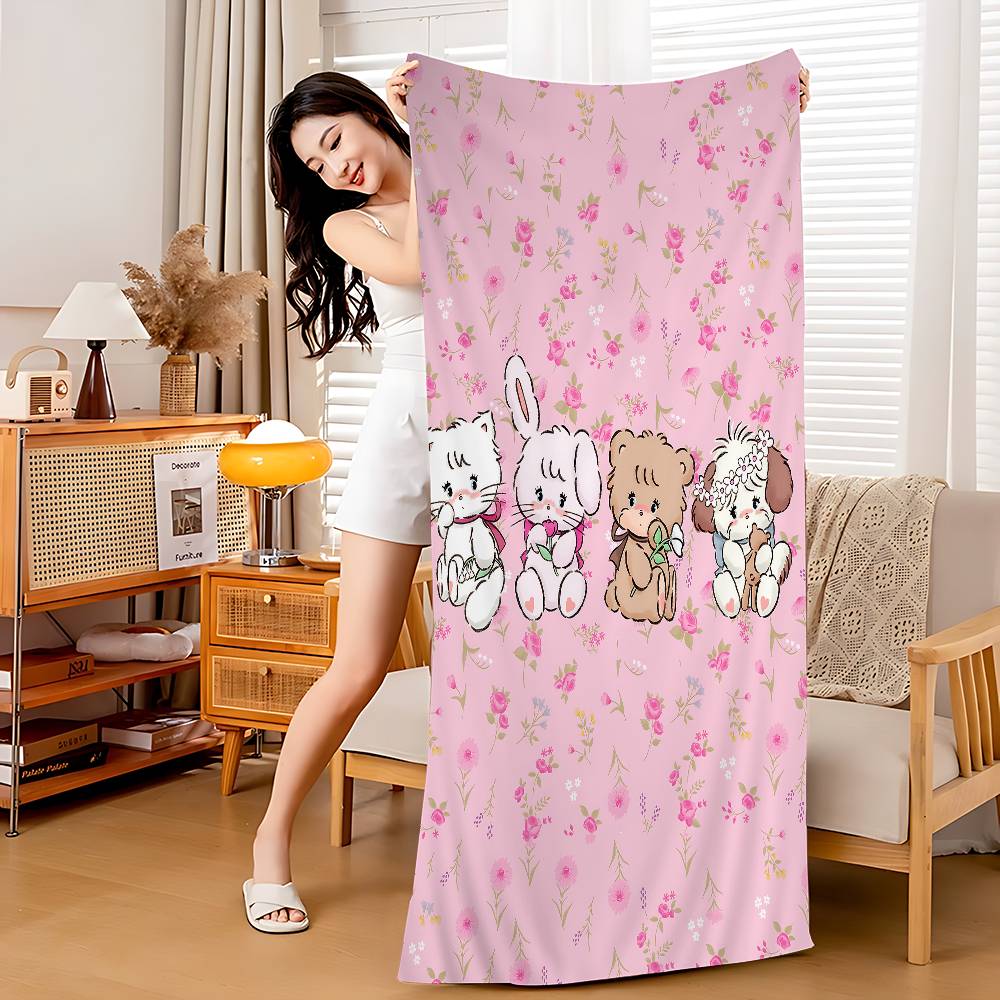 Cute M-Mikko I-Illustrations Anime Beach Towel Colorful Bath Towels For Girl Microfiber Quick Dry Sand Free Beach Yoga