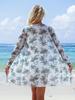 Women's Boyleg Three-Piece Swimsuit with Cardigan and Bow