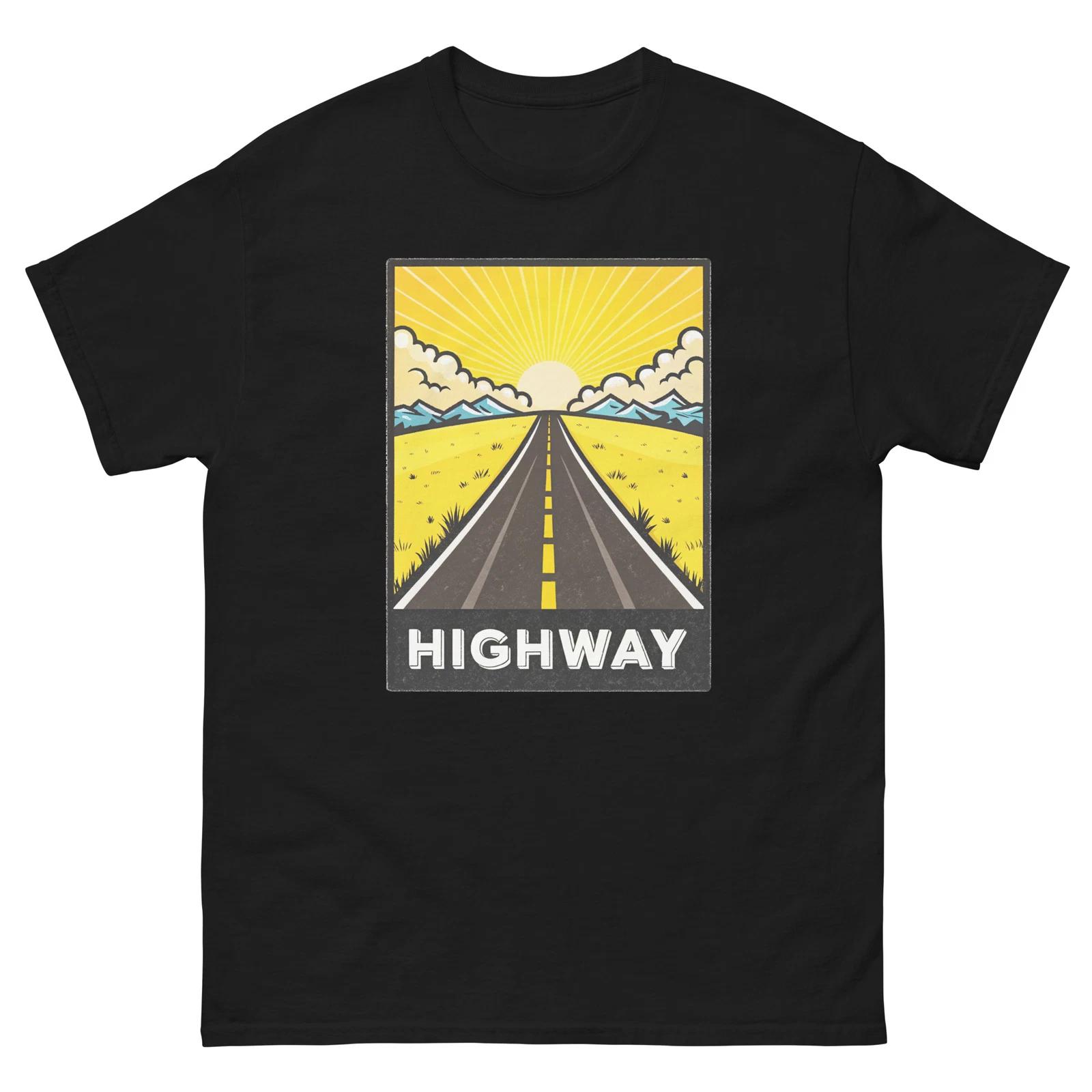 Highway Geographical Landscape Location Scenery T-Shirt 2XL