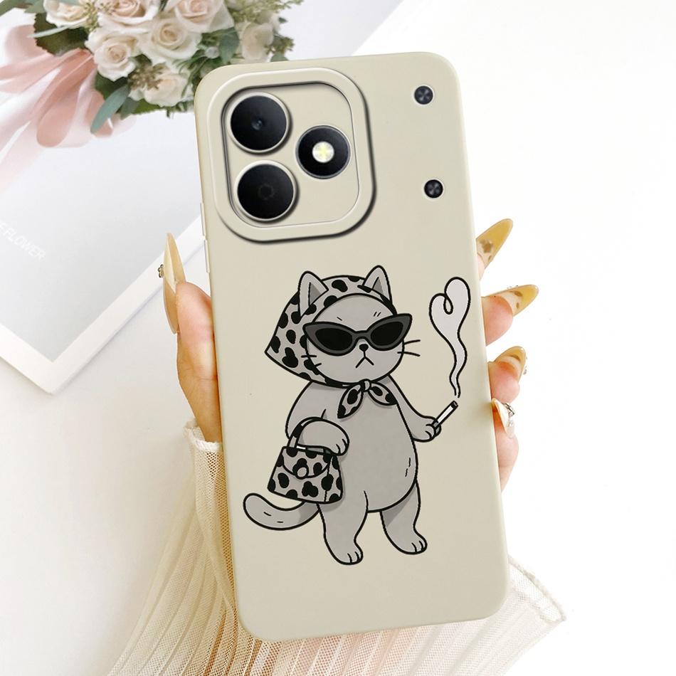 Für Realme Note 80 RMX5388 Niedliche Katze Blume Cartoon Handyhülle Für Realme Note80 4G Weiche Silikonhüllen Stoßfänger