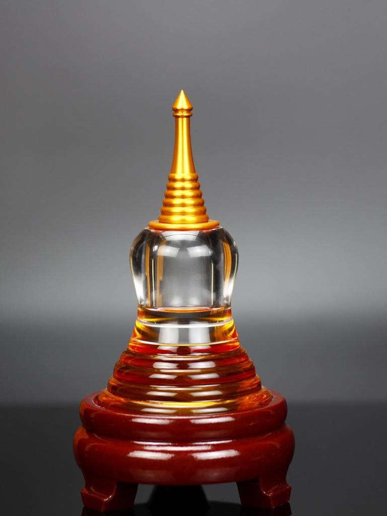 Sealed Crystal Glass Bottle for Nectar - Five-Element Pagoda Table Ornament