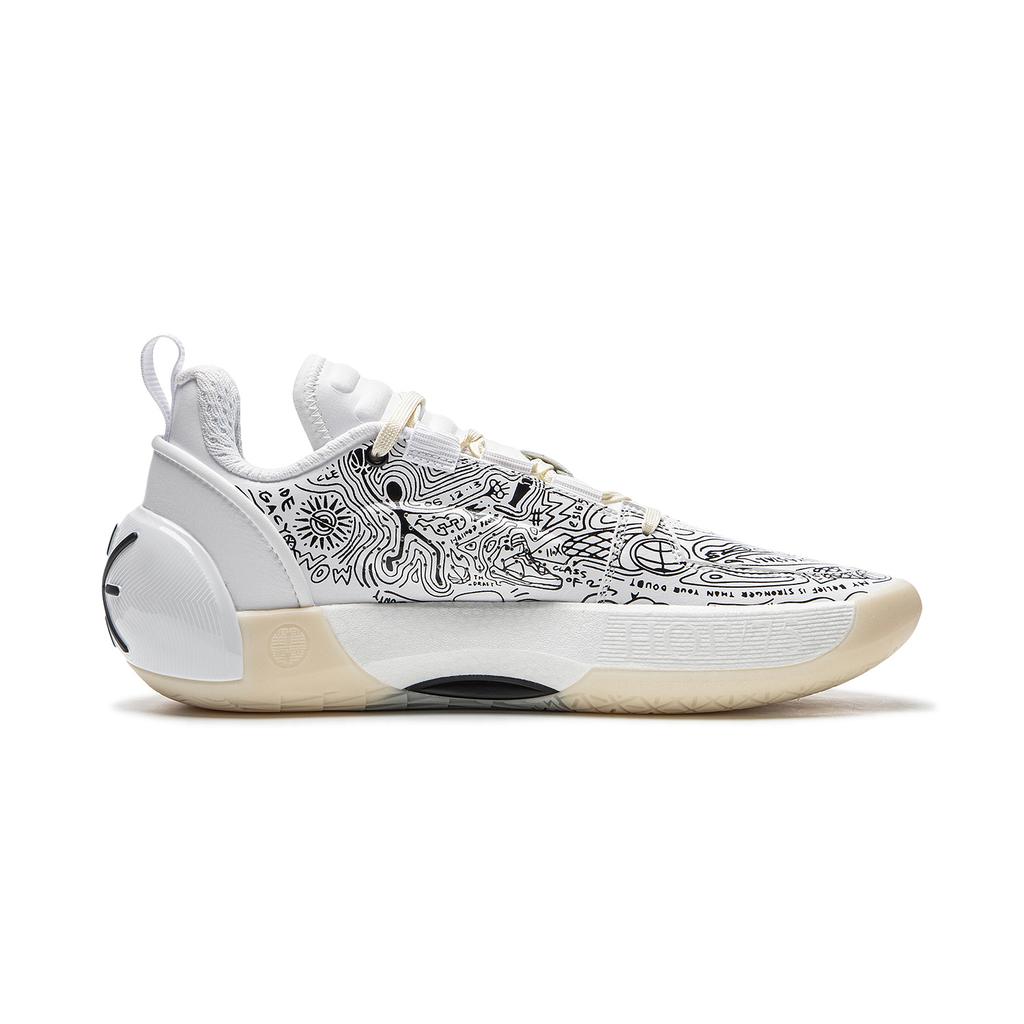 Nye LINING All City 12 Encore Basketballsko Herre Lav Topp Hvit Svart ABAU051-4