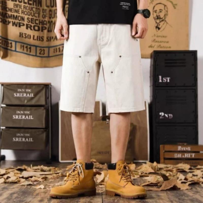 Mens Loose Straight Thin Summer Casual Denim Shorts S абрикосовый