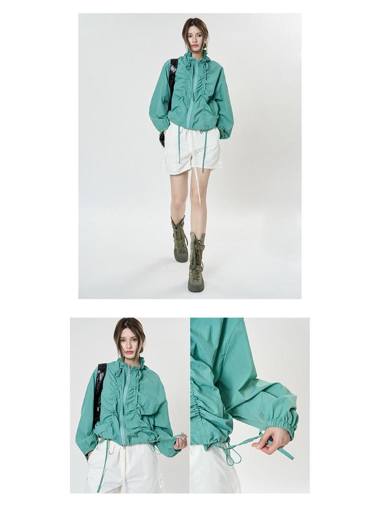 Korean INS Design Spring Pleated Sun Protection Jacket for Women