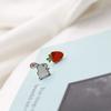 925 Silver rabbit turnip Stud Earrings for Women Girls -silver-jewelry brincos brinco