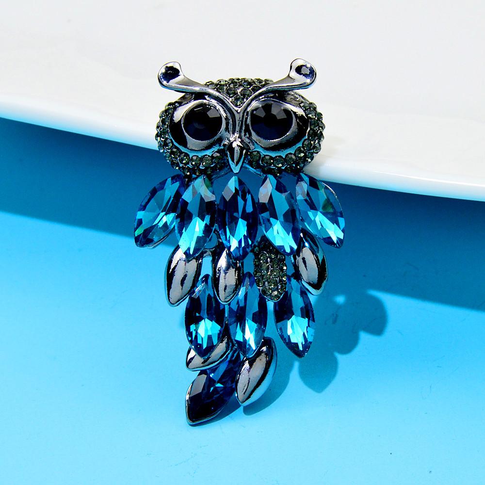 Rhinestone Owl Brooches For Women Fashion Animal Pin 2 Colors Available Coat Sweater Jewelry High Quality New