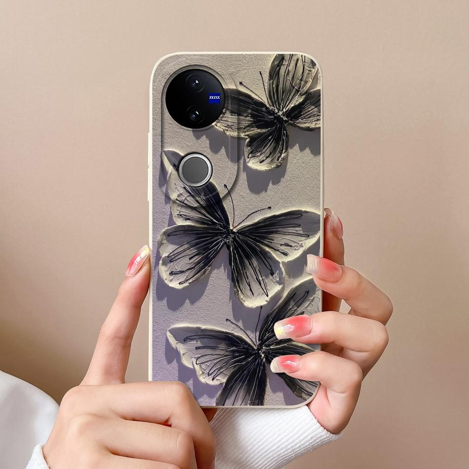 For Vivo V50 Lite Case Cute Cartoon Phone Shell Soft Liquid Silicone Back Cover For Vivo V 50 Full Protection Shockproof Bumper