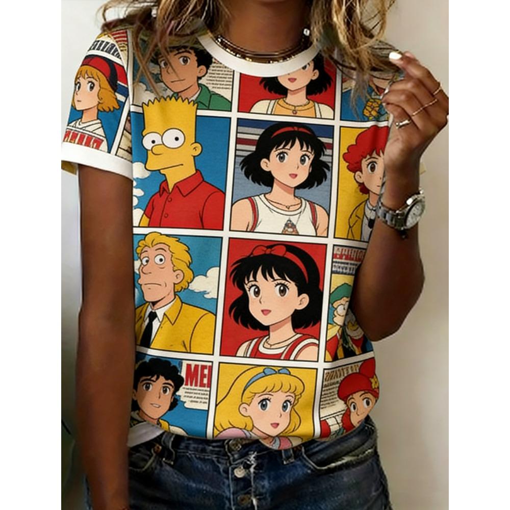 Women s round neck short sleeved T-shirt street wear 2XS