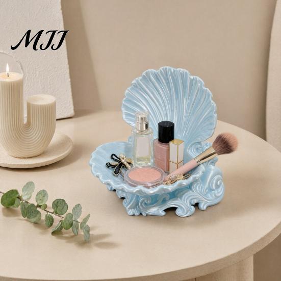 High Quality Relief Tray 3D Printed Shell Jewelry Tray, Decorative Desktop Storage Organizer for Dressing Small Item Table, Opening Trinket Dish Rings