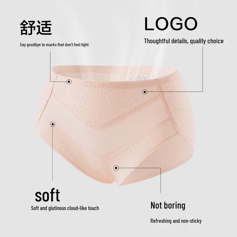 YOUKESHU Women's 10A Antibacterial Cotton Seamless High-Waist Briefs