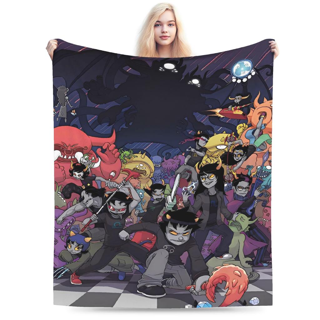 Homestucks Video Game Flannel Blanket Autumn Warm Soft Throw Blanket for Child Home Decor Pattern Bedspread Sofa Bed Cover