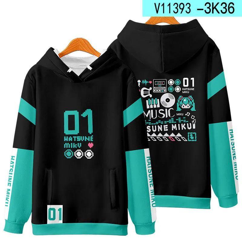 New Fashion Cartoon Hatsune Miku Anime Characters Winter 3D Printed Zipper Hooded Sweatshirt Friend Surprise Birthday Gifts